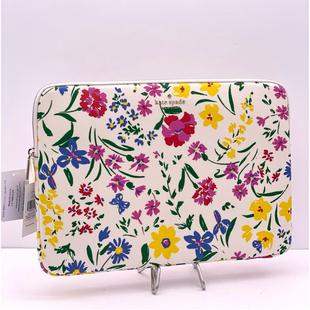 Kate Spade staci I-zip universal laptop sleeve garden bouquet - Picture 2 of 11